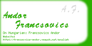 andor francsovics business card